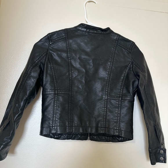 JOU JOU Girls Faux Leather Motorcycle Jacket - Picture 6 of 7